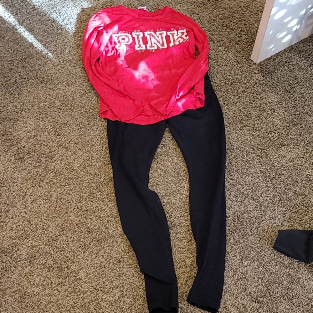 Pink top and vs sport leggings 2/$40